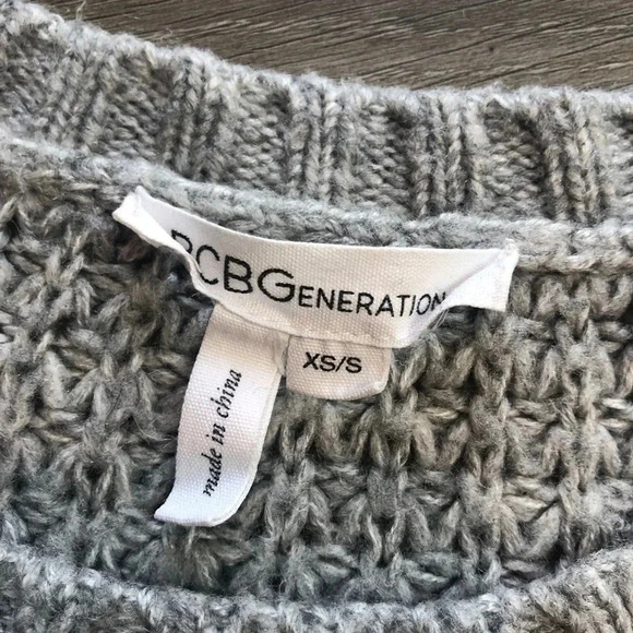 BCBGENERATION Heather Grey Knit Chunky Sweater Womens Size XS - Picture 6 of 9